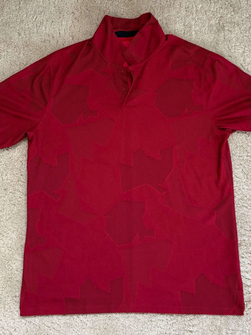 Tiger Woods Nike Men's Red Short-Sleeve Polo Shirt